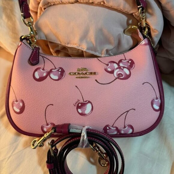 Coach Teri Shoulder Bag With Cherry Print - Picture 1 of 6